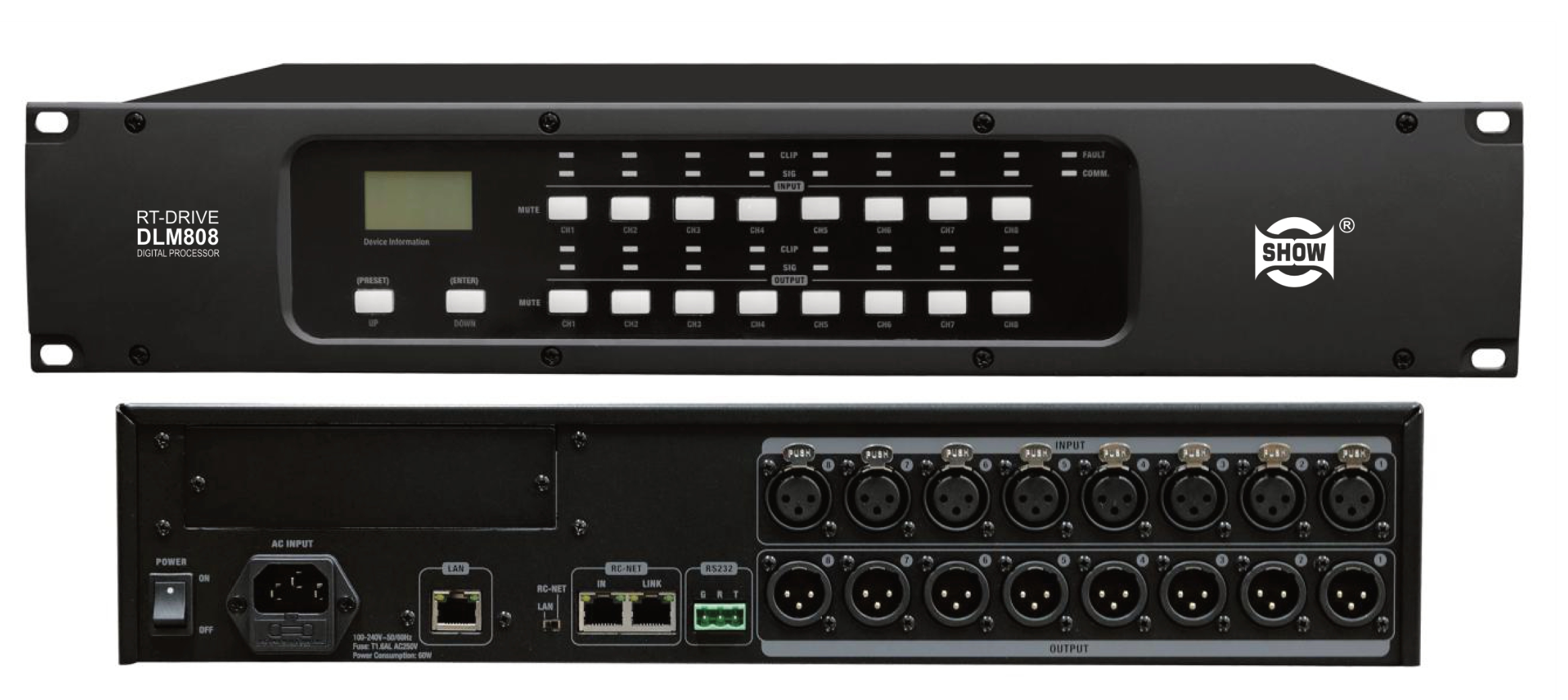 8进8出数字音箱处理器DLM808