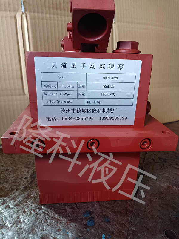 大流量手动双速泵