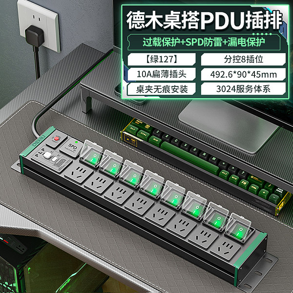 倍至+绿电-国标孔-【绿127】HC-2UT-XG8-8K-F-G-L-1.5p2m-GB10A