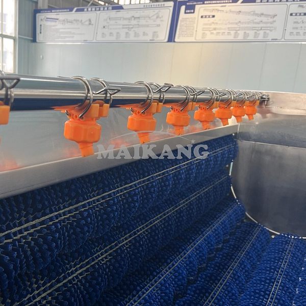 Water Spraying to clean root vegetables such as: potato, sweet potato, yam etc.