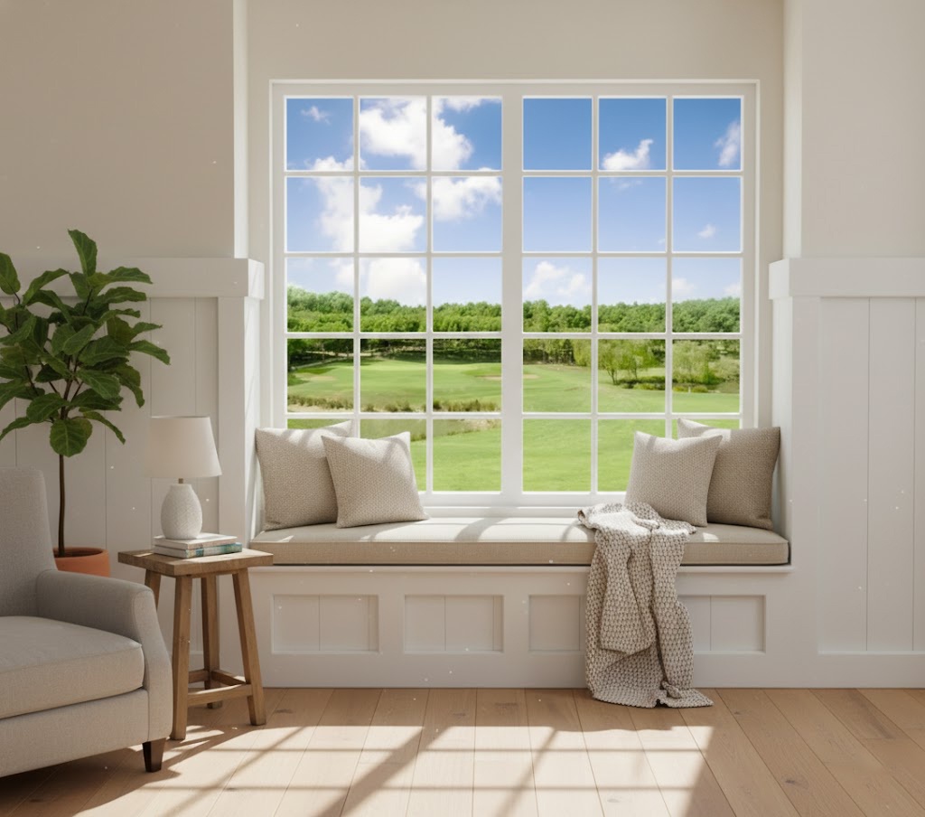 90 UPVC/Vinyl Fixed Windows with Internal Grille