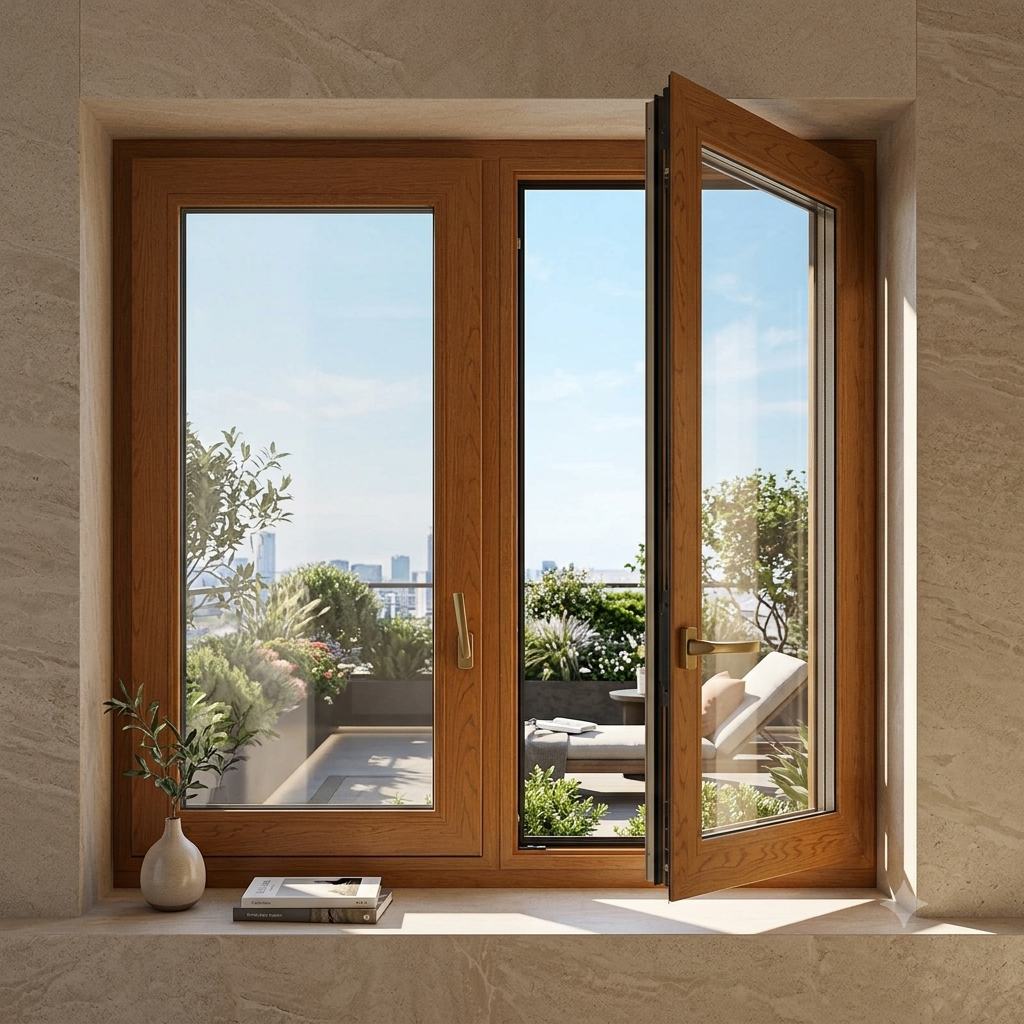 HA90F Aluminum Clad Wood Tilt and Turn Window