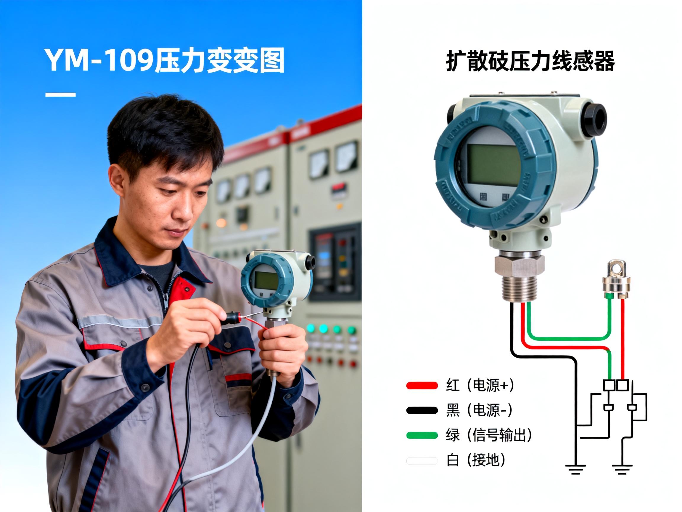 扩散硅压力传感器接线图解析：YM-109变送器5分钟快速安装指南