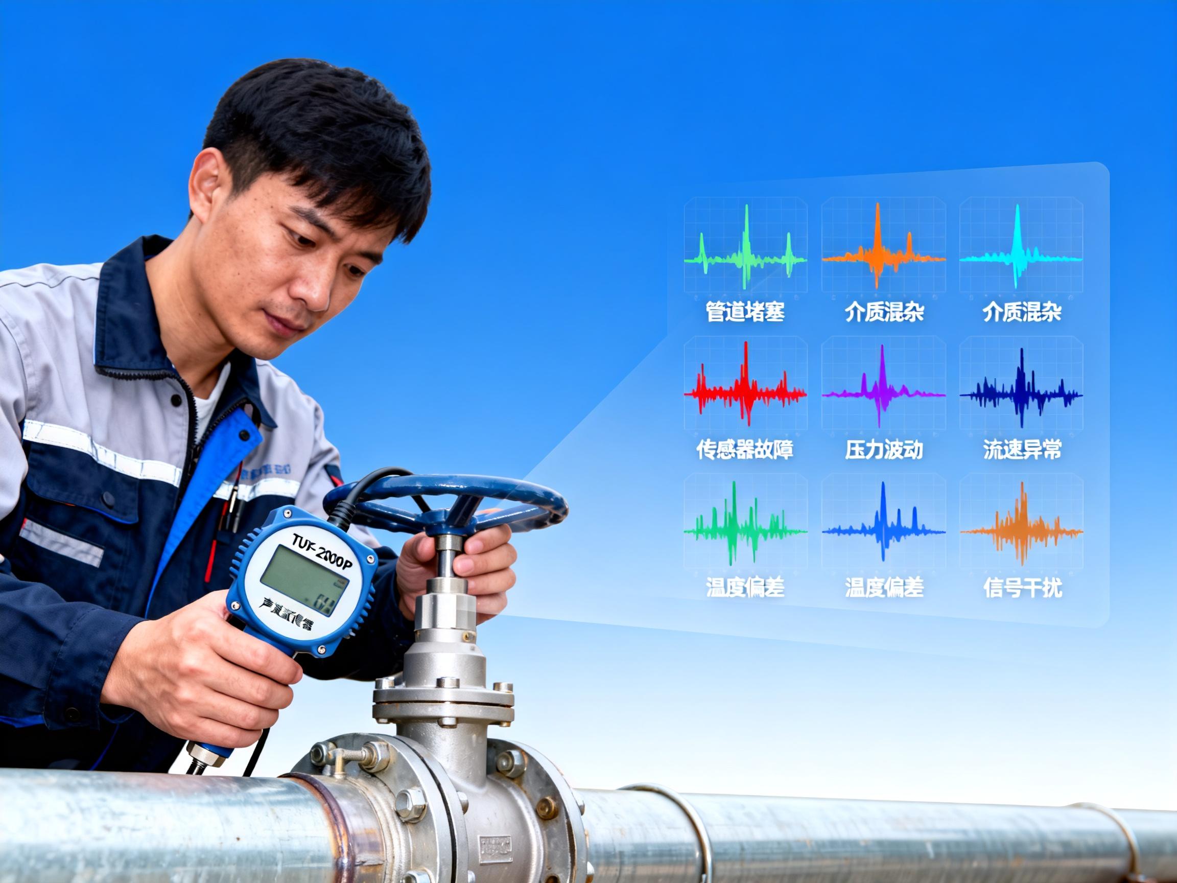 TUF-2000P超声波流量传感器故障排查：7种异常波形图解分析