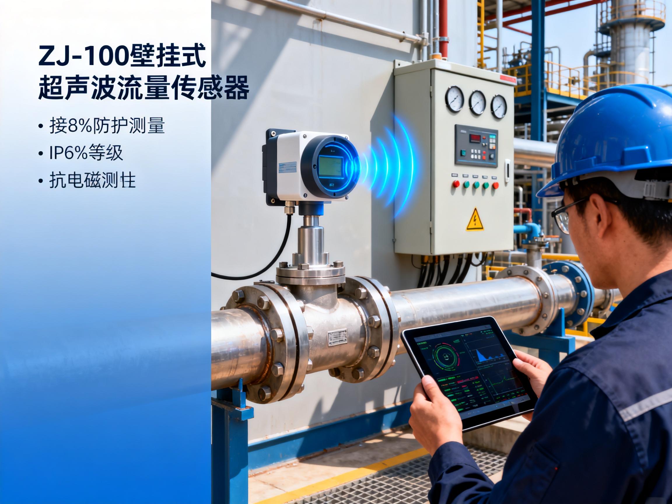 ZJ-100壁挂式超声波流量传感器：如何解决工业现场复杂工况测量难题？