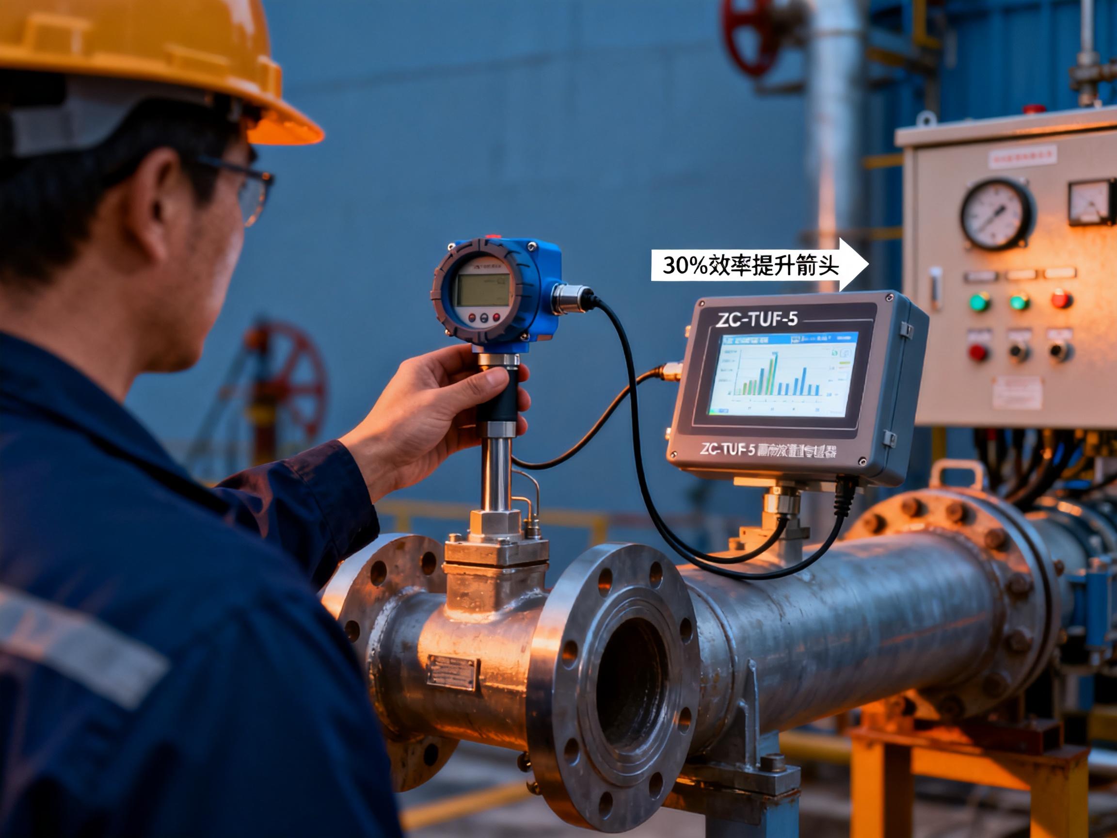 ZC-TUF-5超声波流量传感器应用案例：如何提升30%测量效率？