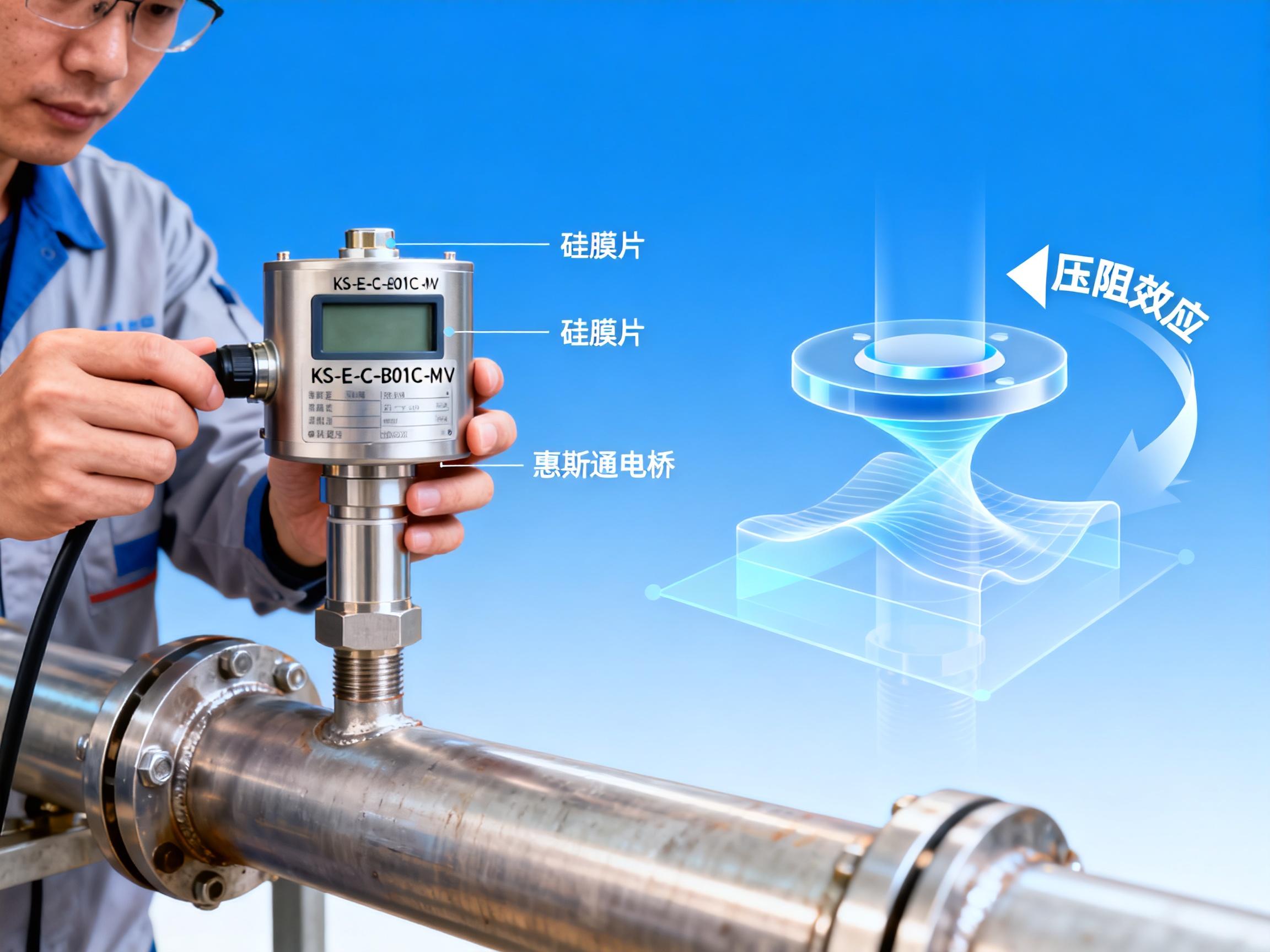 扩散硅传感器原理图解：KS-E-E-C-B01C-M-V如何实现稳定压力检测？