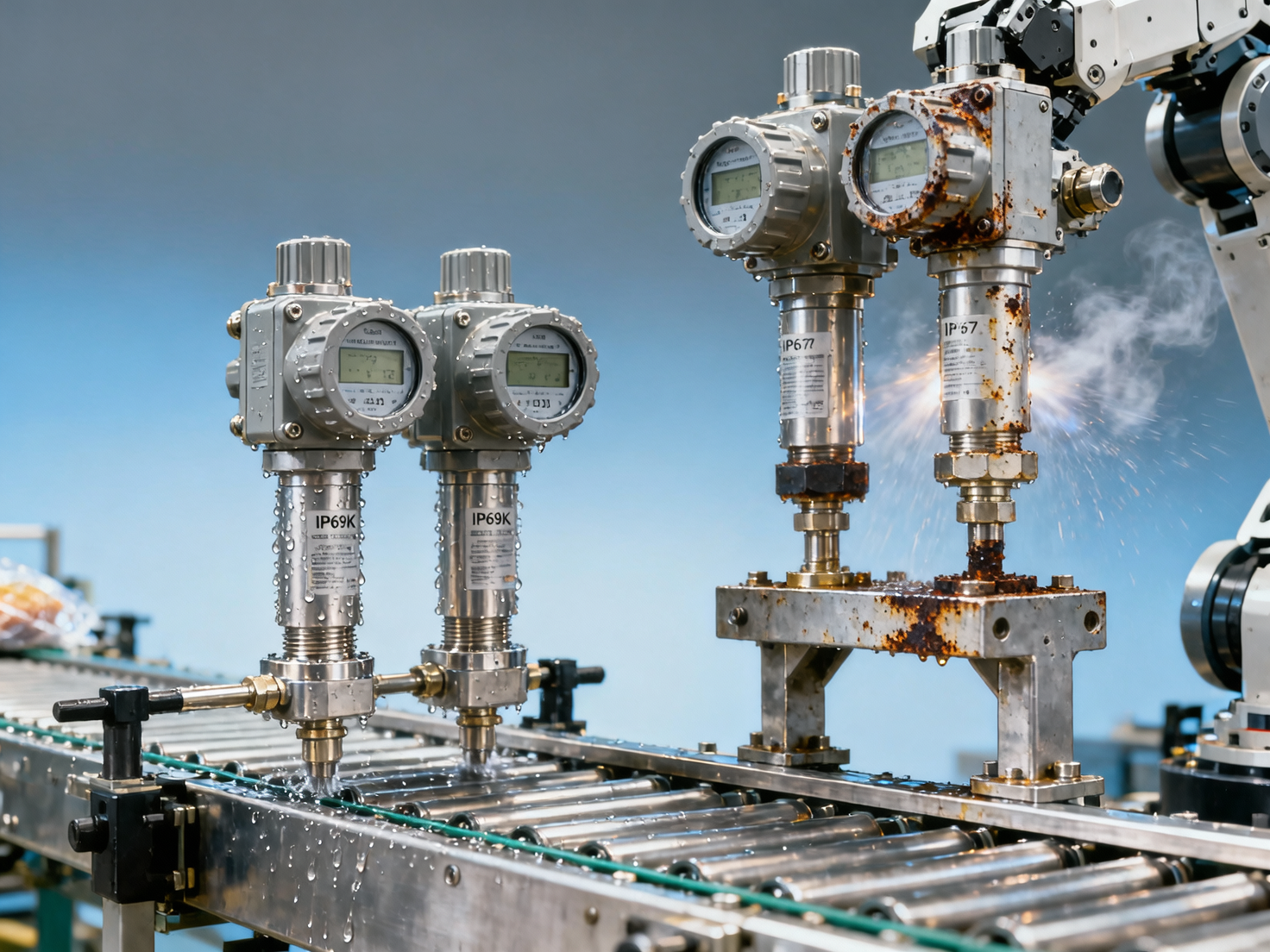 氣缸壓力變送器用在食品包裝產(chǎn)線和汽車(chē)焊裝線上，對(duì)防塵防水等級(jí)要求一樣嗎？