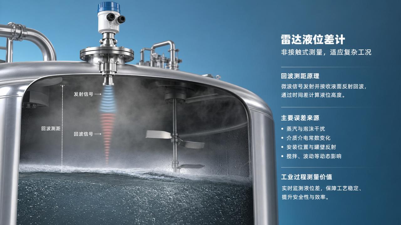 雷达液位差计测量原理与误差来源解析