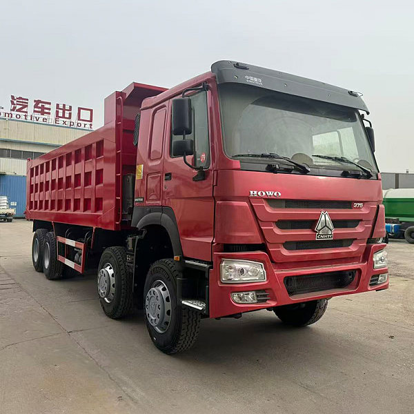 豪沃红色8x4自卸主图2