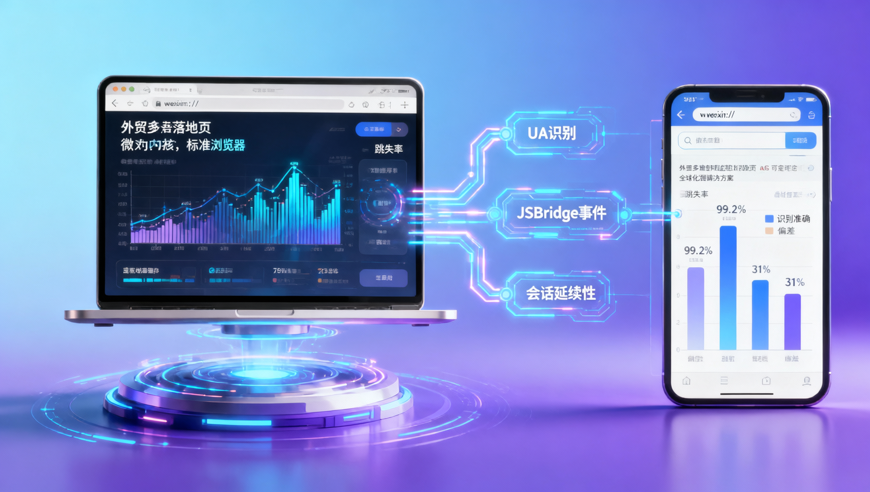 اختيار نوع أداة مراقبة حركة الموقع بشكل خاطئ، مما يؤدي إلى عدم القدرة على تحديد معدل الارتداد الحقيقي لمتصفحات WeChat المضمنة
