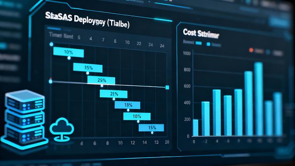 SaaS de création de sites web mondiaux : Tableau des temps de déploiement et estimation des coûts de 0 à 1