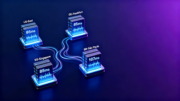 Logique de sélection des serveurs mondiaux pour les sites web multilingues d'exportation : test de latence sur 4 zones géographiques