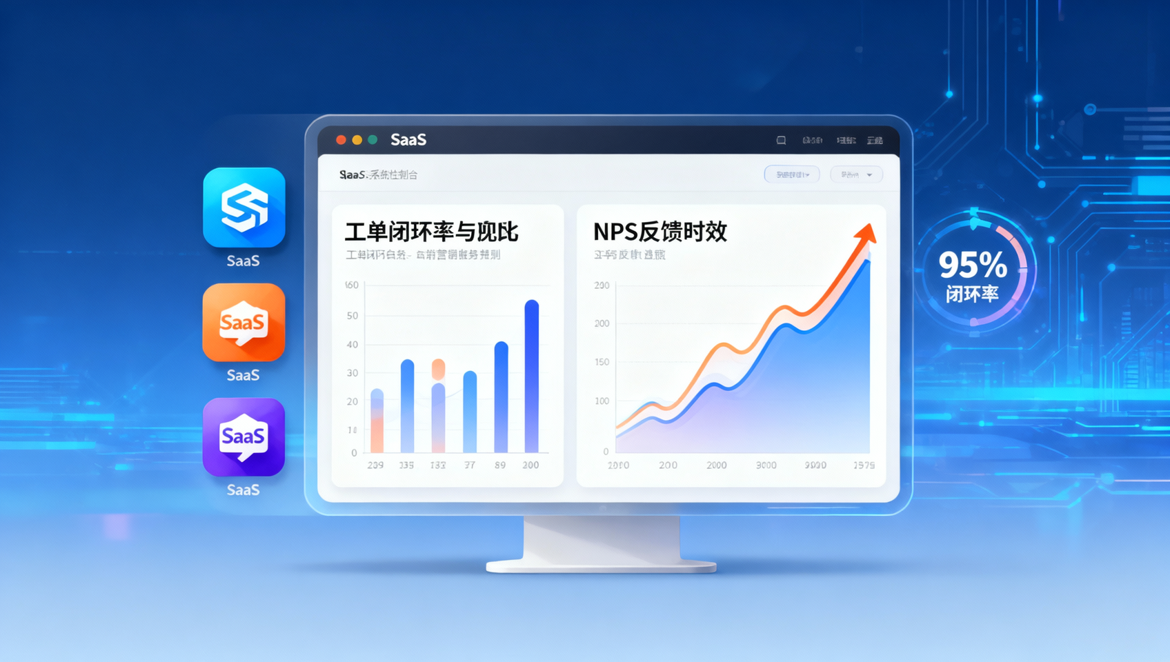 Test d'outil de satisfaction utilisateur de la plateforme SaaS IDC : Comparaison des taux de clôture des commandes et de l'efficacité des retours NPS entre 3 versions gratuites et payantes