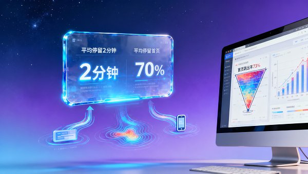 网站流量分析工具显示‘平均停留2分钟’，但实际70%用户只看了首页