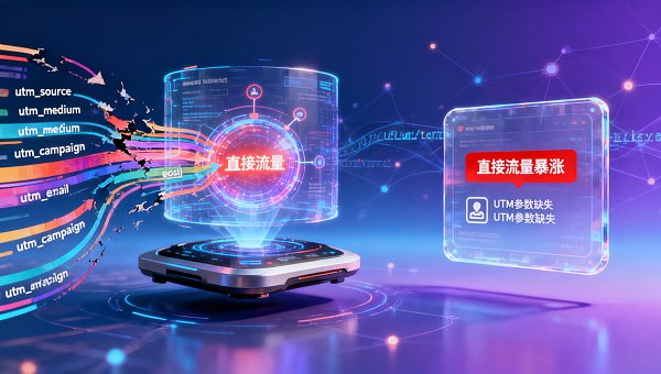 网站流量分析工具显示‘直接流量暴涨’，可能是UTM参数丢失导致归因混乱