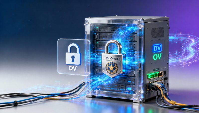 Quelle est la différence d'impact entre les certificats DV et OV sur le score de confiance Google lors du processus de demande de certificat SSL ?