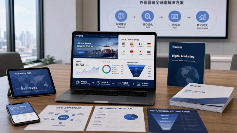 Comment concevoir une solution de site web marketing pour le commerce extérieur afin de concilier acquisition de clients, conversion et présentation de marque