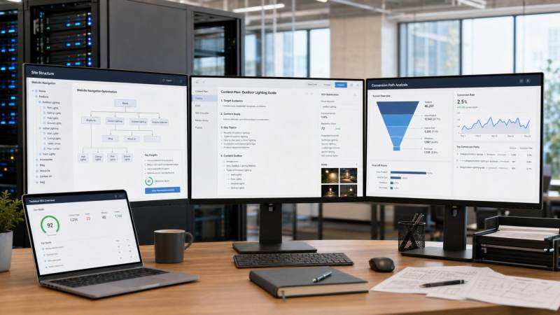 Quels services sont inclus dans un service indépendant d'optimisation de site web ? Comment sont réparties les tâches d'optimisation technique, de contenu et de conversion ?