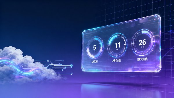 SaaS建站系统 定制开发周期通常多久？UI调整平均5天，API对接平均11天，ERP深度集成需26天