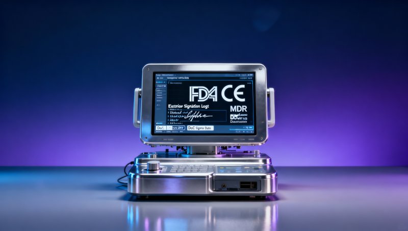 Wie kann ein Medizingeräteunternehmen in einem Fallbeispiel für ein reaktives Unternehmens-Website-System mit einem einzigen System die Anforderungen der FDA- und CE-Konformitätsseiten erfüllen?