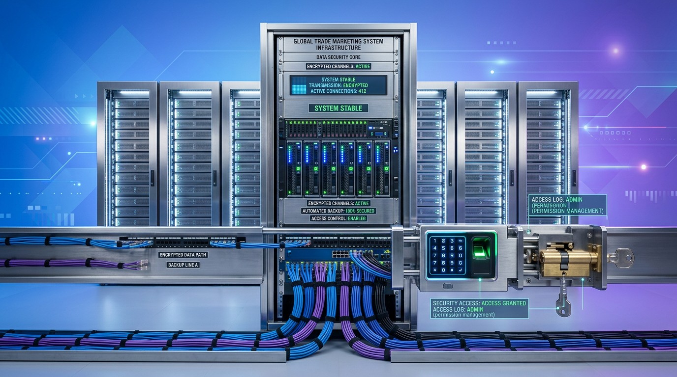 Wie wird die Datensicherheit eines Außenhandels-Marketingsystems gewährleistet