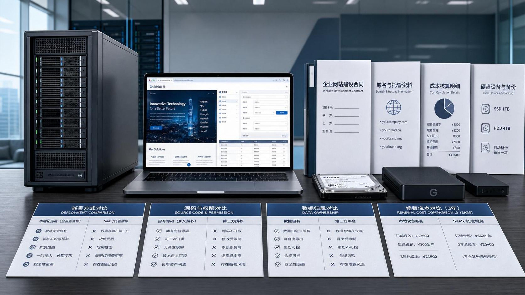 Worauf sollte man beim Vergleich von Anbietern für KI-Website-Erstellungssysteme achten? Erläuterung zu Bereitstellungsarten, Quellcode-Rechten und Verlängerungskosten