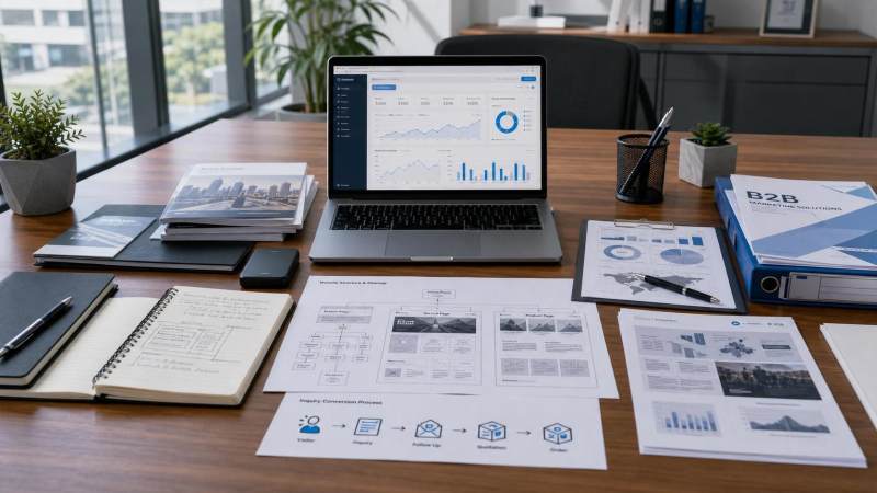 Wie gestaltet man eine B2B-Website für internationales Handelsmarketing? Vorschläge zur Seitenstruktur, um Vertrauen zu stärken und die Anfragerate zu erhöhen.