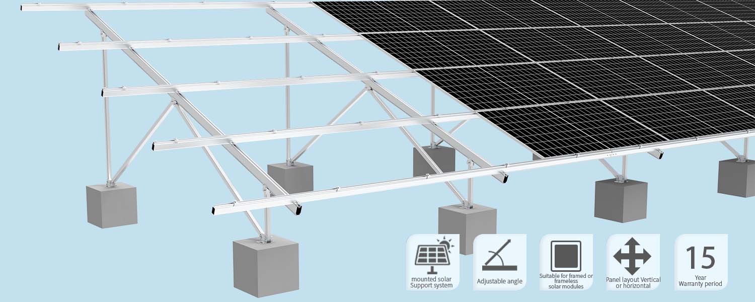 Soporte de montaje en suelo de aleación de aluminio con espiral y poste doble vertical 2×10 - Copia