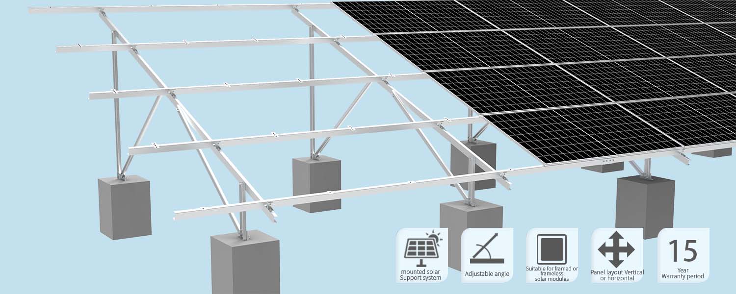 Soporte de acero al carbono 2×10 en el suelo con tornillo de tierra 2