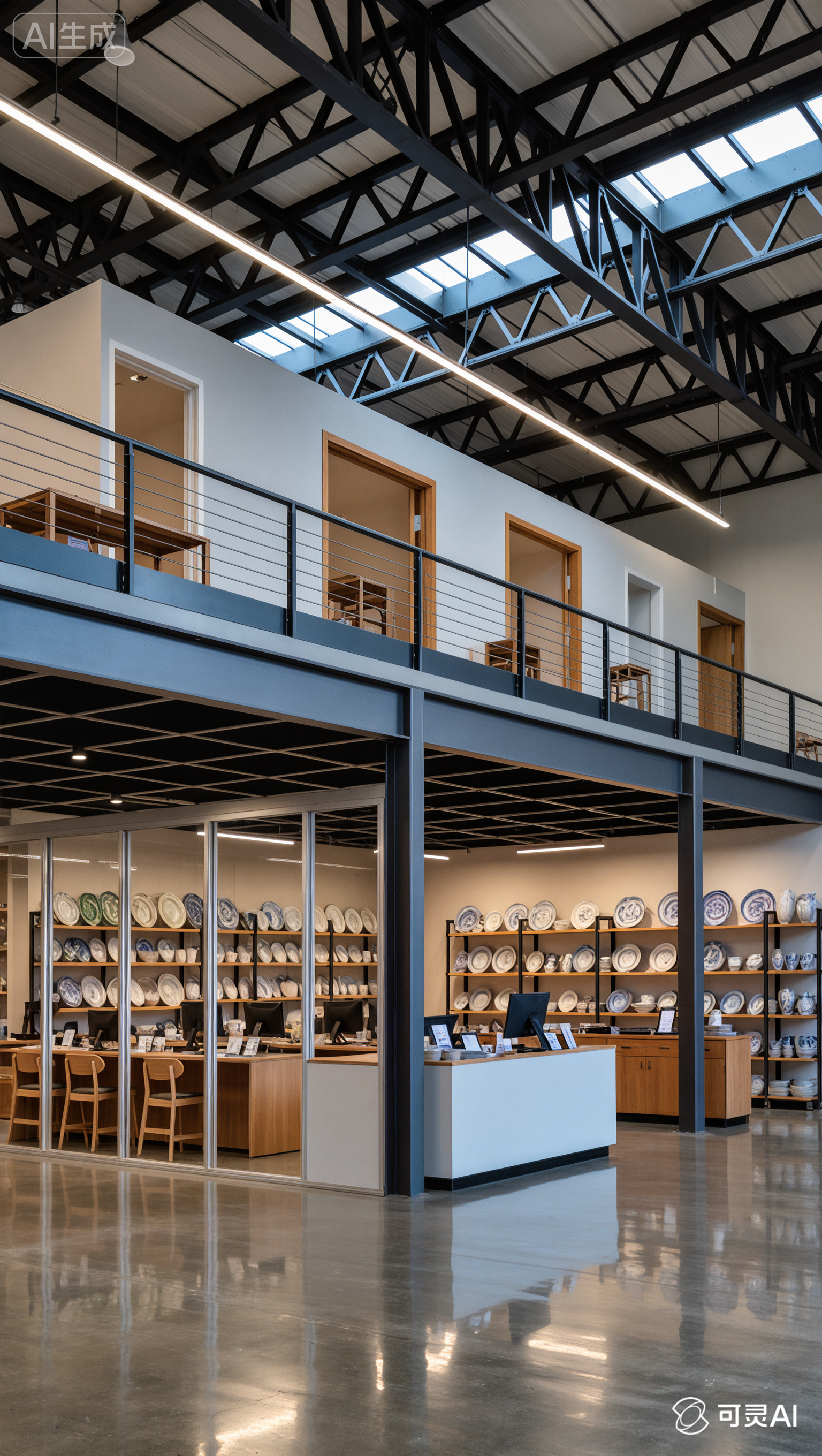 钢结构货架混合平台-