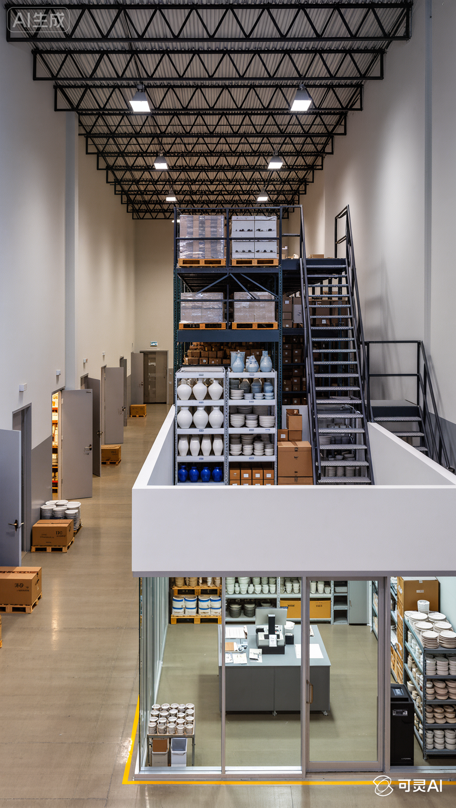 钢结构货架混合平台-