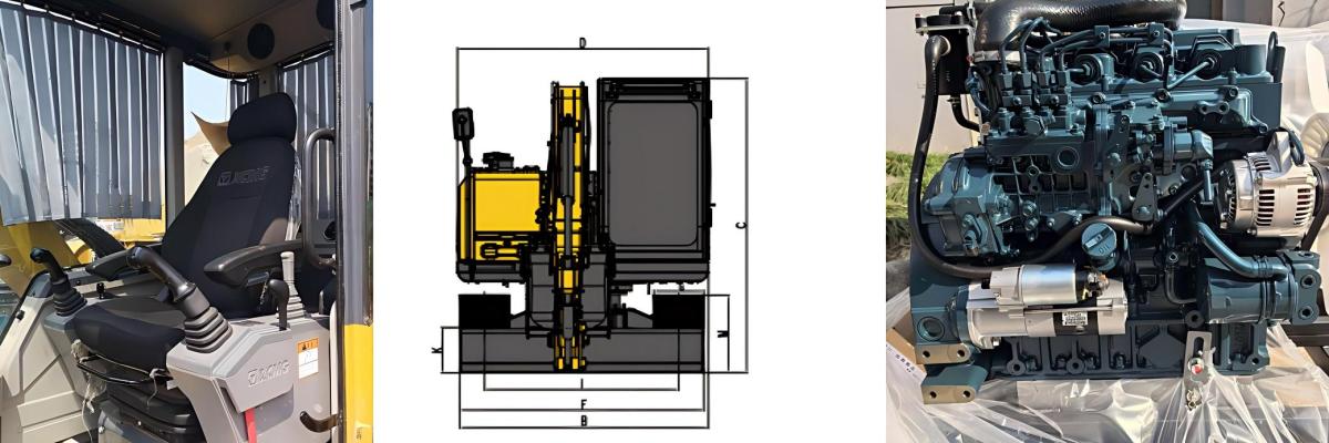 细节 XCMG XE75GA 履带挖机