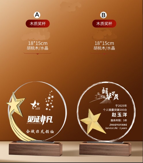 胡桃木奖杯