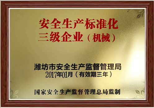 安全生产标准化三级企业(机械)