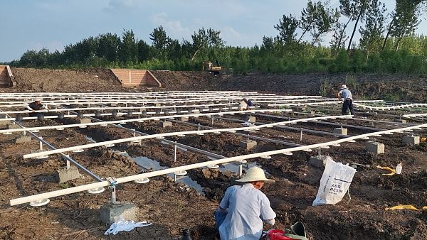 03 Aeration tank equipment installation and construction site