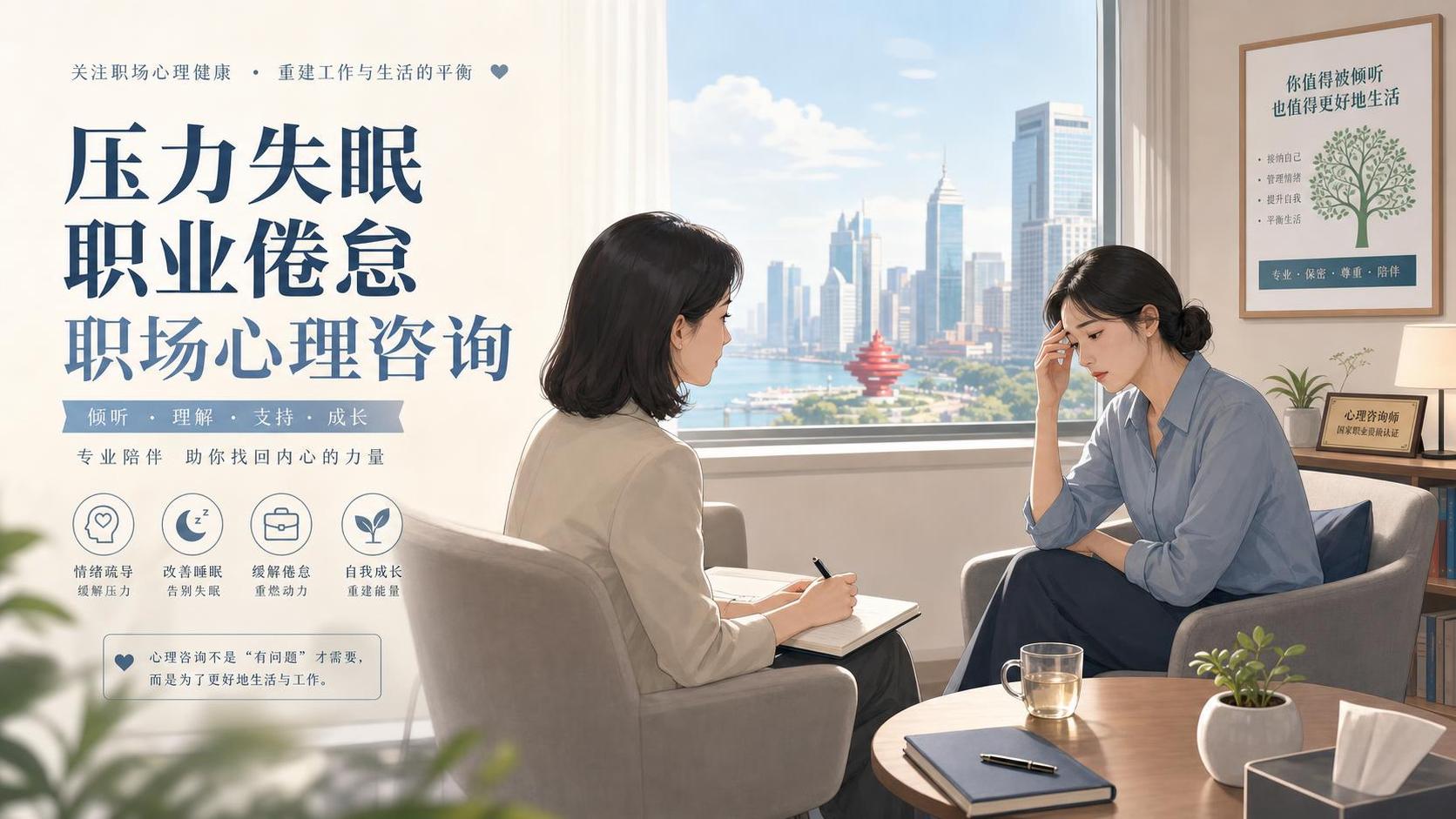 青岛职场心理咨询适合哪些困扰?压力失眠与职业倦怠如何应对 青岛职场心理咨询适合哪些困扰?压力失眠与职业倦怠如何应对