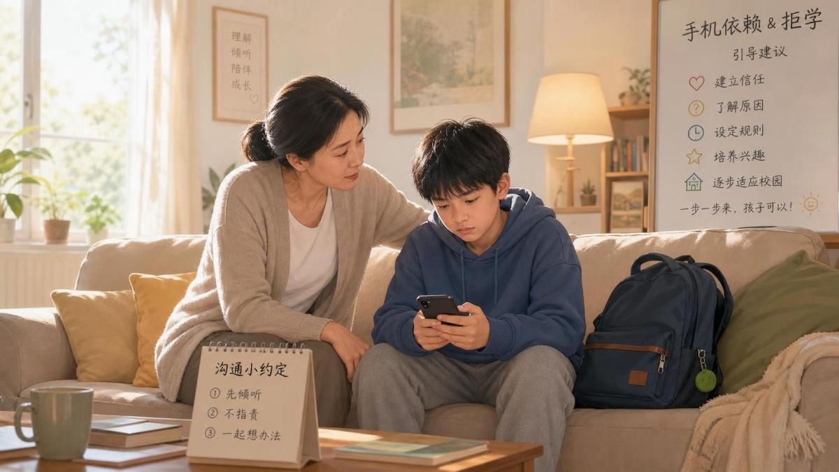 孩子沉迷手机不愿上学,家长该怎么引导 孩子沉迷手机不愿上学,家长该怎么引导