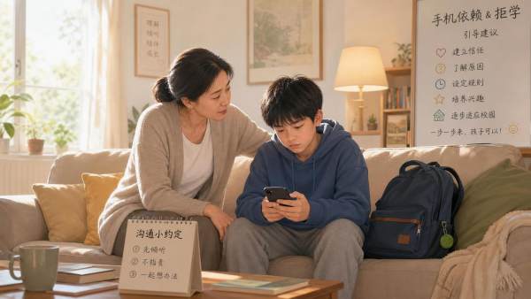 孩子沉迷手机不愿上学,家长该怎么引导 孩子沉迷手机不愿上学,家长该怎么引导