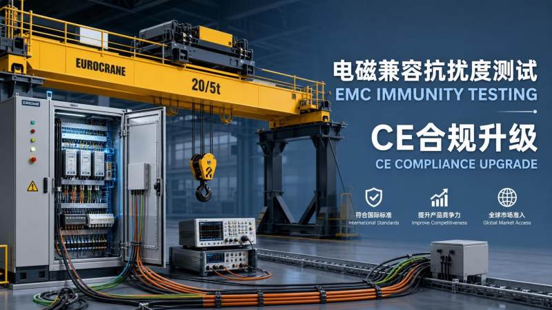 欧盟CE新规落地:起重机械EMC抗扰度加测生效 欧盟CE新规落地:起重机械EMC抗扰度加测生效