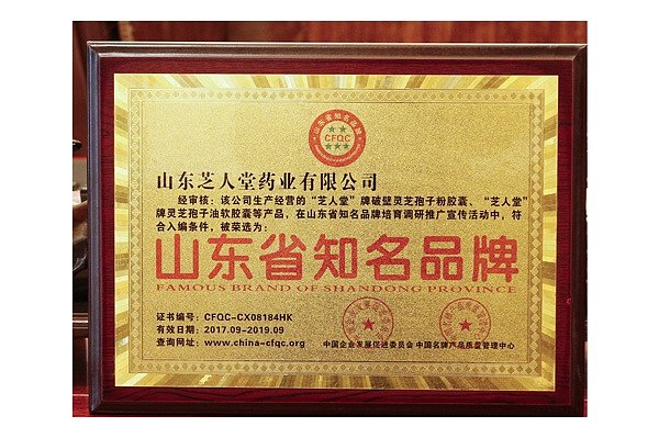 山东省知名品牌